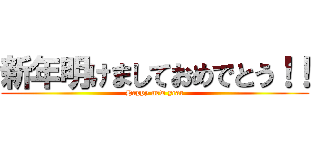 新年明けましておめでとう！！ (Happy new year)