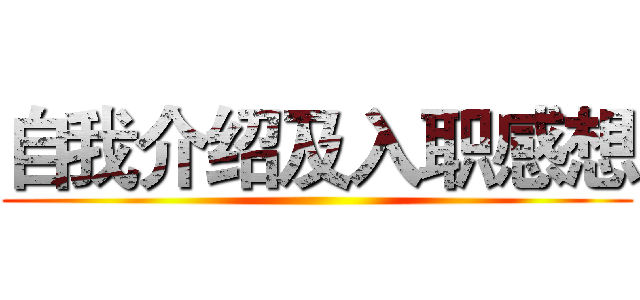 自我介绍及入职感想 ()