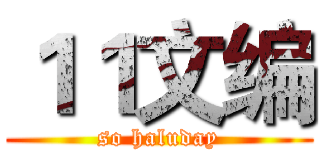 １１文编 (so haluday)