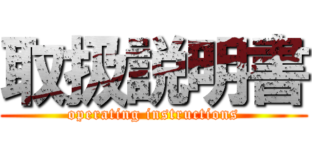 取扱説明書 (operating instructions)
