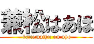 兼松はあほ ( kanemathu on aho)