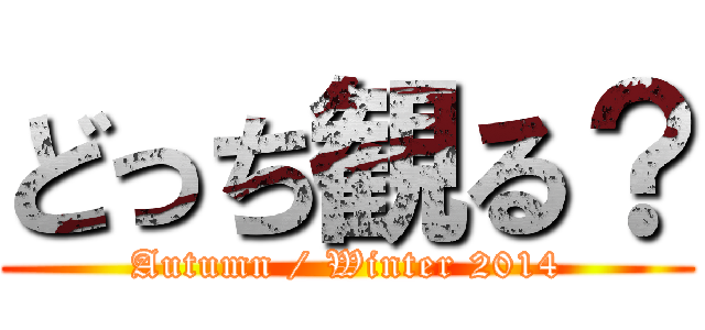 どっち観る？ (Autumn / Winter 2014)
