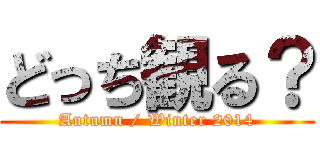 どっち観る？ (Autumn / Winter 2014)