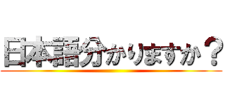 日本語分かりますか？ ()