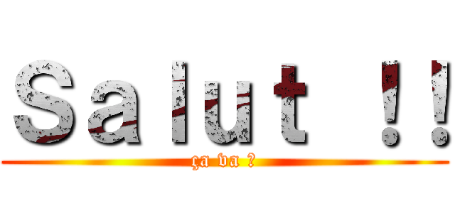 Ｓａｌｕｔ ！！ (ça va ?)
