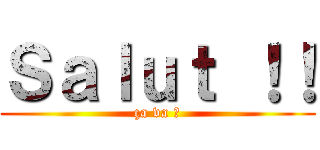 Ｓａｌｕｔ ！！ (ça va ?)