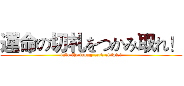 運命の切札をつかみ取れ！ (take the trump card of fate!)