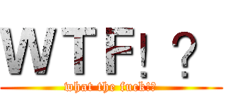 ＷＴＦ！？ (what the fuck!?)