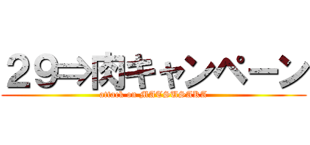 ２９⇒肉キャンペーン (attack on MATSUSAKA)