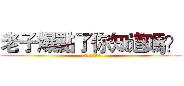 老子爆點了你知道嗎？ (1244665)