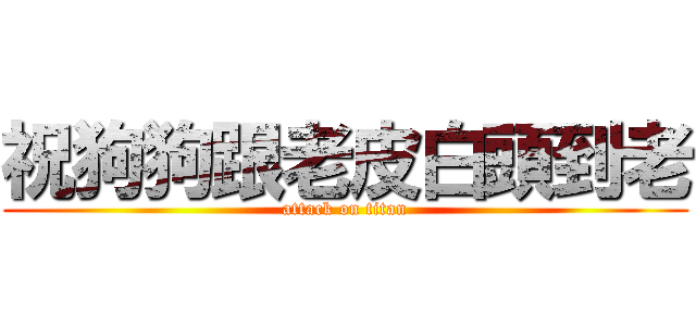 祝狗狗跟老皮白頭到老 (attack on titan)