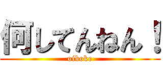 何してんねん！ (oiboke)