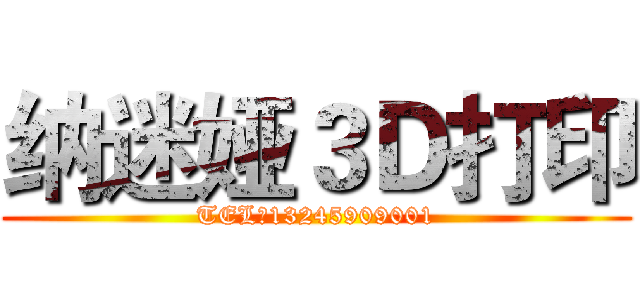 纳迷娅３Ｄ打印 (TEL：13245909001)