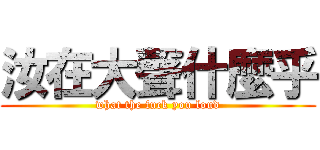 汝在大聲什麼乎 (what the fuck you loud)