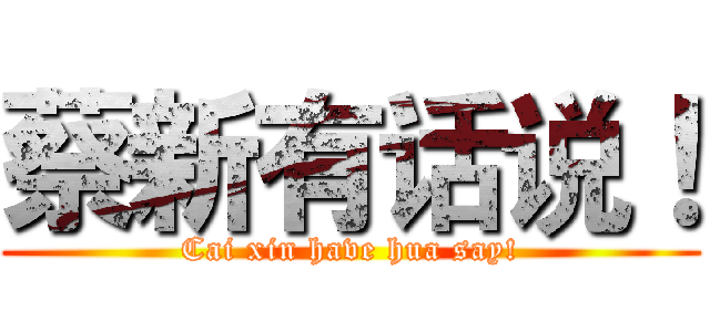 蔡新有话说！ (Cai xin have hua say!)
