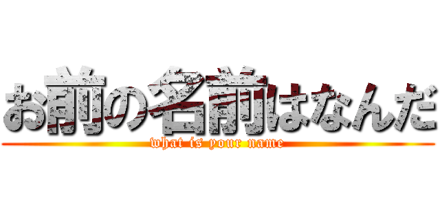 お前の名前はなんだ (what is your name)