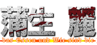 蒲生 麗 (Sie sind das Essen und Wie sind die J\"ager.)