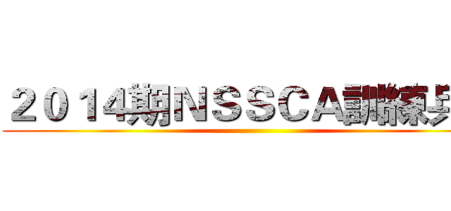 ２０１４期ＮＳＳＣＡ訓練兵團 ()