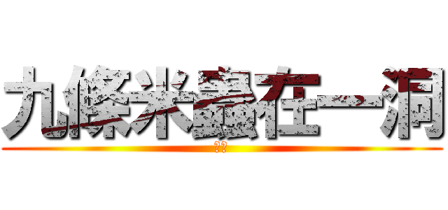 九條米蟲在一洞 (水喔)