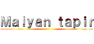 Ｍａｌｙａｎ ｔａｐｉｒ ()