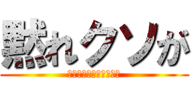 黙れクソが (次やったらぶっ殺すぞｫ)