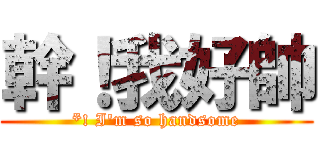 幹！我好帥 (*! I\'m so handsome)