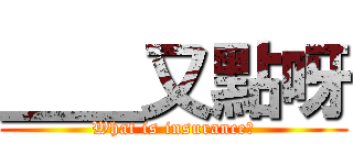 ＿＿又點呀 (What is insurance?)