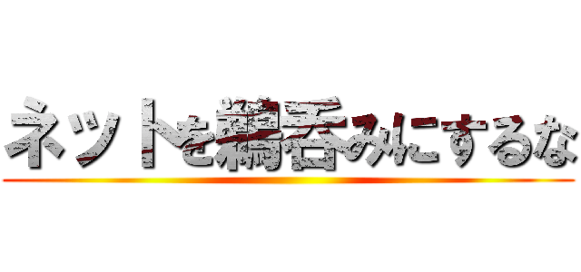 ネットを鵜呑みにするな ()