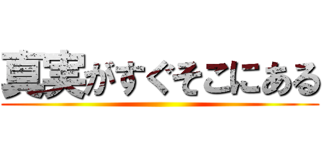 真実がすぐそこにある ()