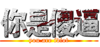 你是傻逼 (you are idiot)