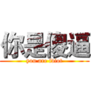 你是傻逼 (you are idiot)