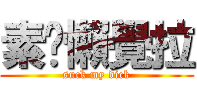 素挖懶覺拉 (suck my dick)