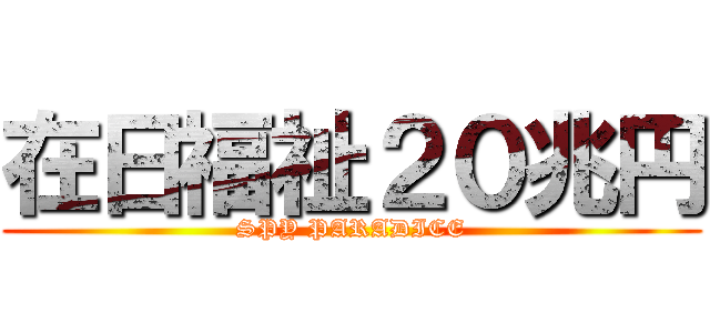 在日福祉２０兆円 (SPY PARADICE)