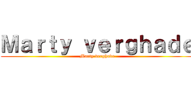 Ｍａｒｔｙ ｖｅｒｇｈａｄｅ (Marty verghade)