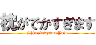 枕がでかすぎます (Shimokitazawa Yaju)