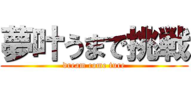 夢叶うまで挑戦 (dream come ture)