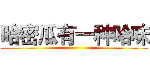 哈密瓜有一种哈味 ()