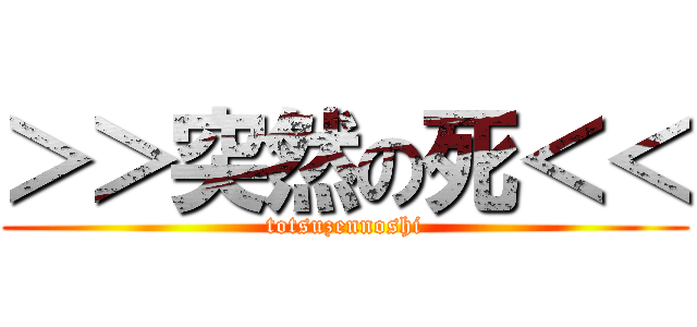 ＞＞突然の死＜＜ (totsuzennoshi)