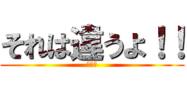 それは違うよ！！ (論破！)