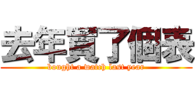 去年買了個表 (bought a watch last year)