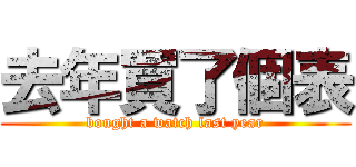 去年買了個表 (bought a watch last year)