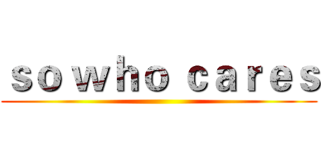 ｓｏ ｗｈｏ ｃａｒｅｓ ()