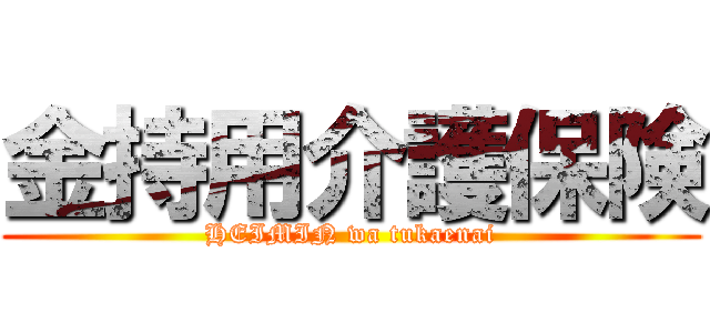 金持用介護保険 (HEIMIN wa tukaenai)