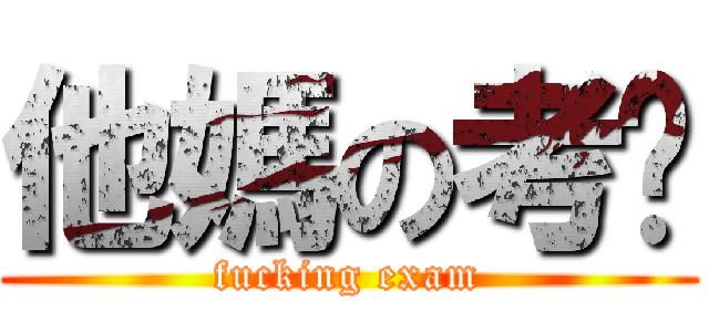 他媽の考试 (fucking exam)