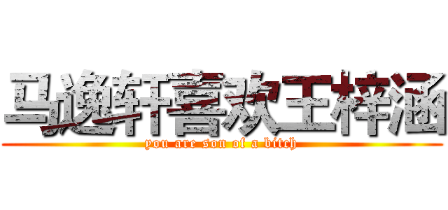马逸轩喜欢王梓涵 (you are son of a bitch)