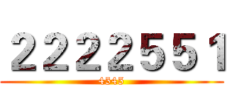 ２２２２５５１ (4545)