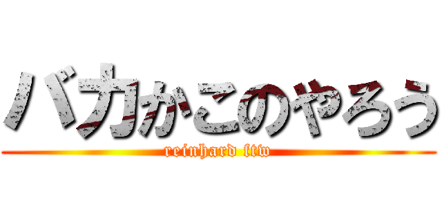 バカかこのやろう (reinhard ftw)