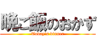 晩ご飯のおかず (Today\'s dinner)