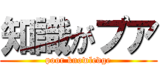 知識がプア (poor knowledge)