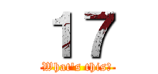 １７ (What's this?)